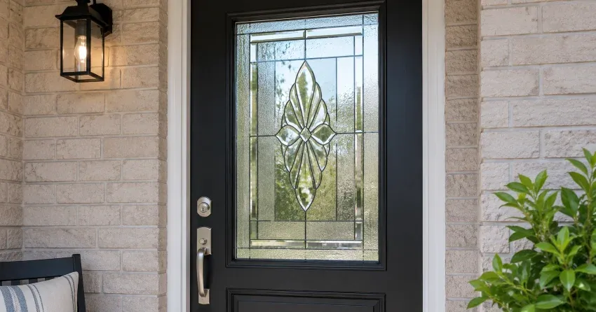 technician replacing a cracked decorative glass panel in Ashgrove, Halton Hills