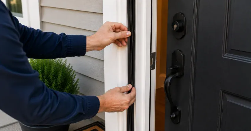 technician performing light test on door seal in Crewsons Corners, Halton Hills