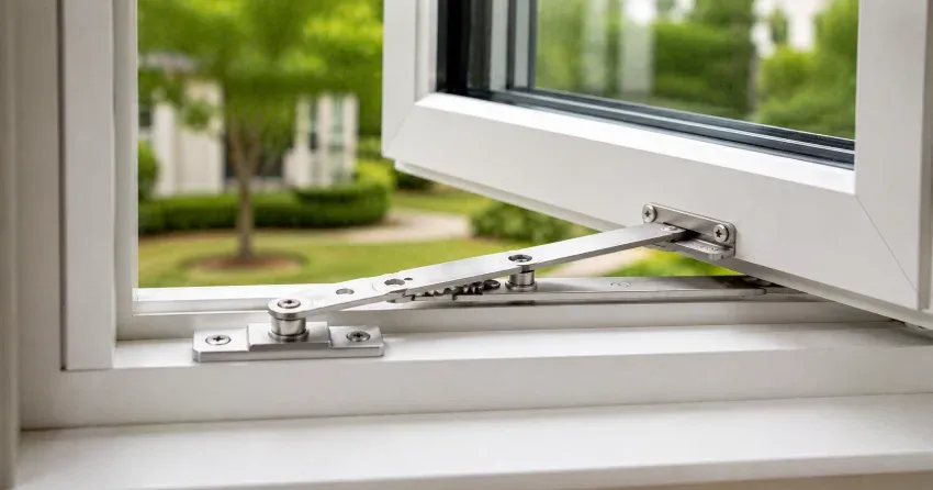 technician replacing casement window hinge in Acton, Halton Hills