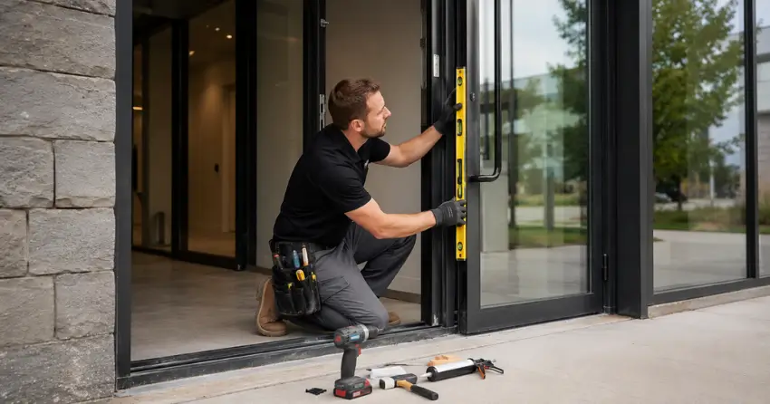 commercial glass door frame installation Ashgrove, Halton Hills